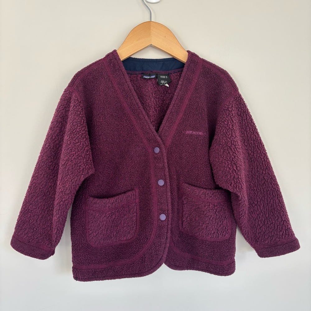 Patagonia Vintage ‘97 Purple Fleece Cardigan Jacket USA Kid’s 5